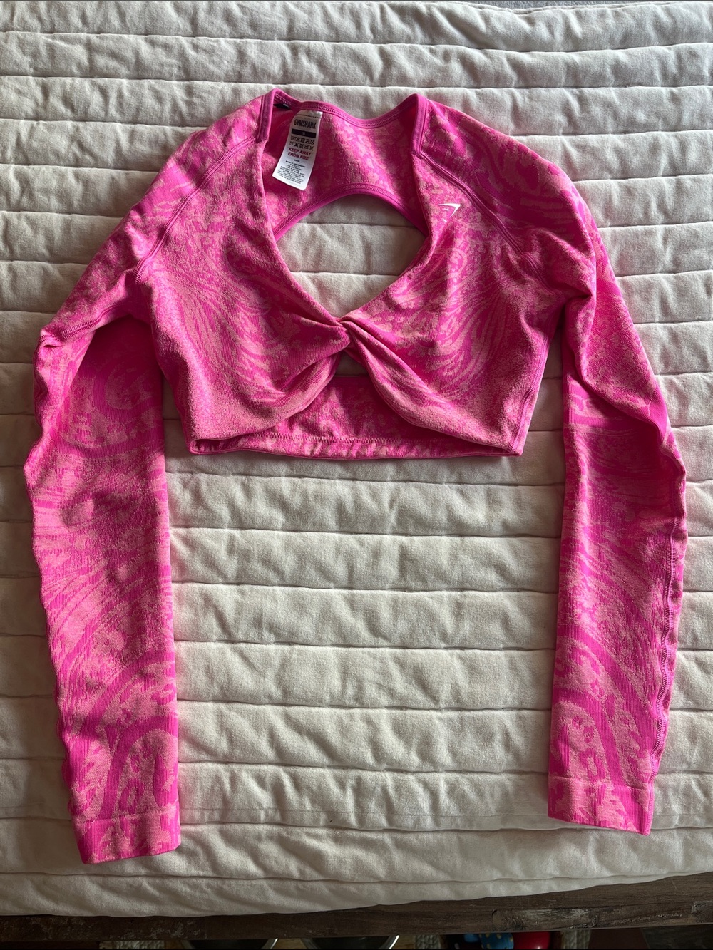 Gymshark Pink Adapt Animal Long Sleeve Crop Top